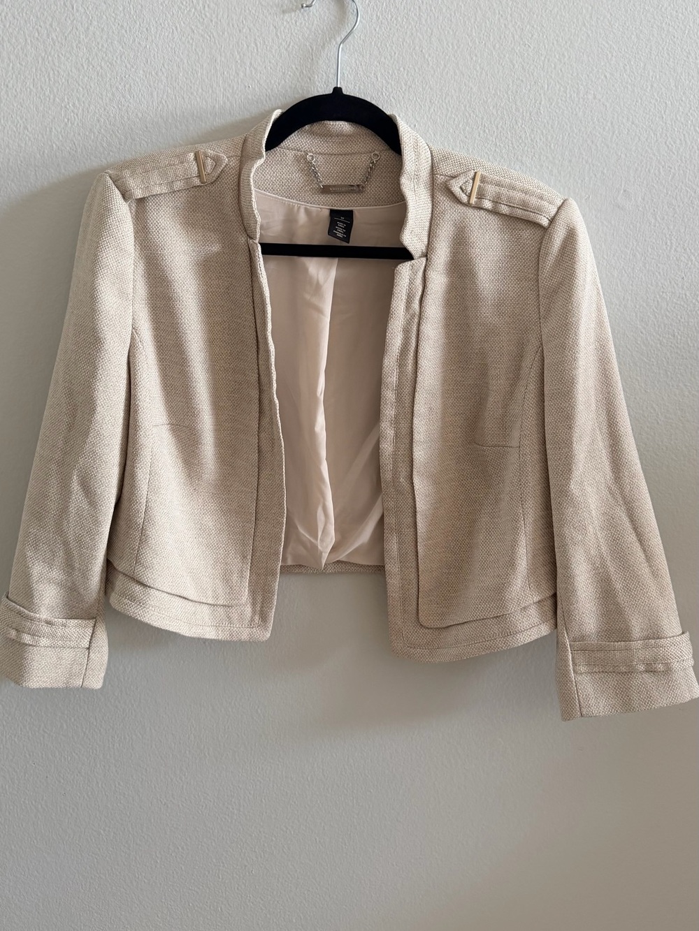 White House Black Market Cropped Tweed Jacket – Size 10
